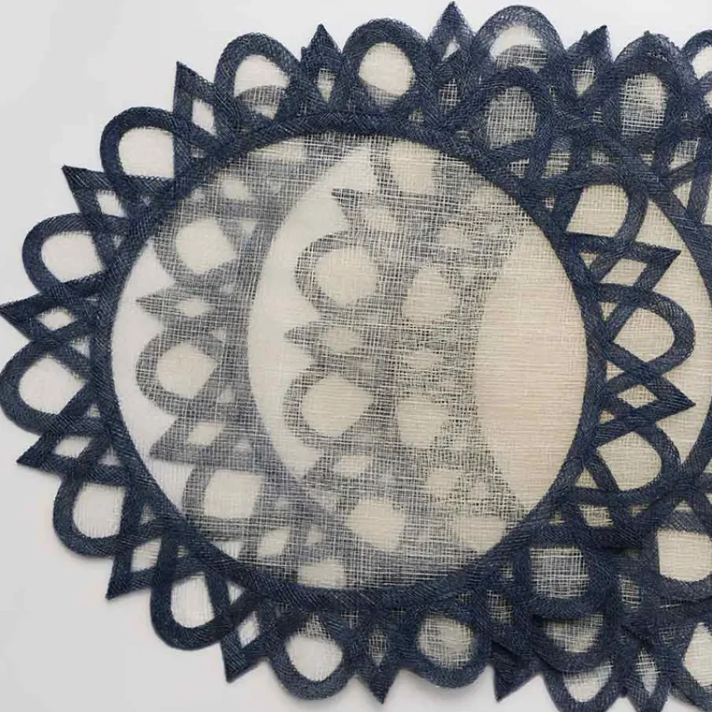 Pomegranate Inc Navy blue natural fiber placemats | Set 4 Hot