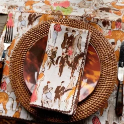 Pomegranate Inc Paddock Scene Linen Napkin Outlet