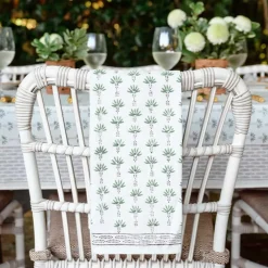 Pomegranate Inc Palm Tree Dot Green Tea Towels | Set of 2