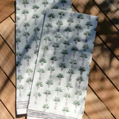 Pomegranate Inc Palm Tree Dot Green Tea Towels | Set of 2