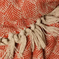 Pomegranate Inc Paprika Patterned Woven Throw Best