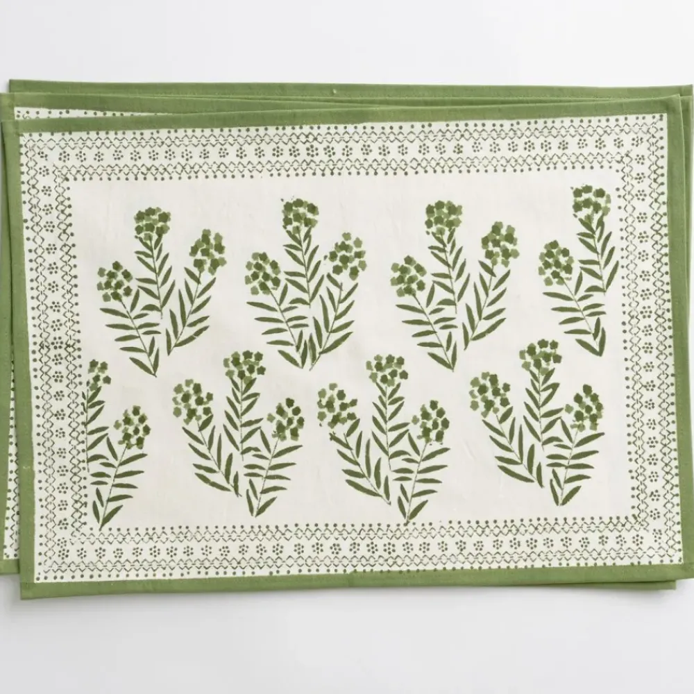 Pomegranate Inc Phlox Green Placemat | Set of 4 Online