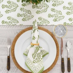 Pomegranate Inc Phlox Green Table Runner New