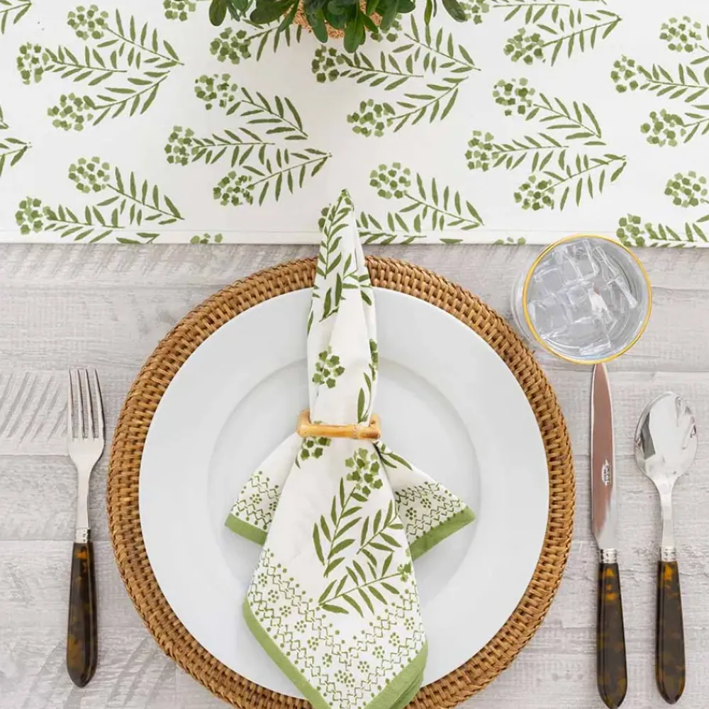 Pomegranate Inc Phlox Green Table Runner New