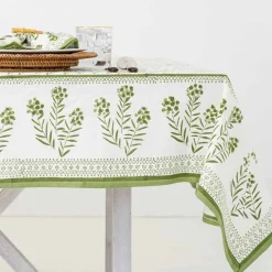 Pomegranate Inc Phlox Green Tablecloth Outlet