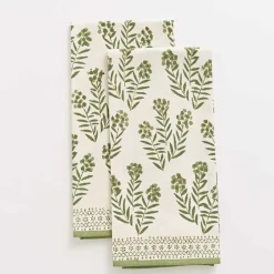 Pomegranate Inc Phlox Green Tea Towels | Set of 2 Sale