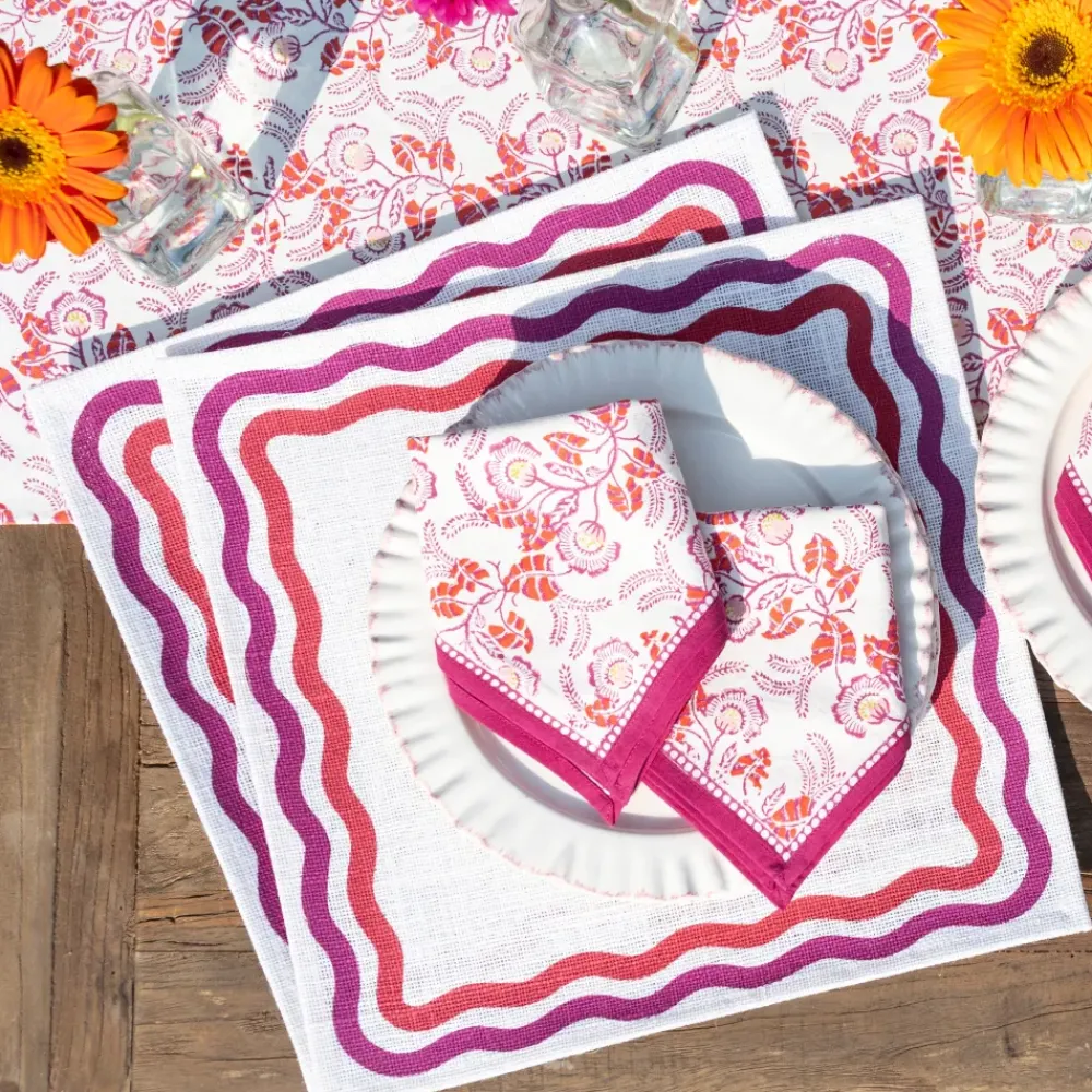 Pomegranate Inc Pink Square Wave Placemat | Set of 4 Best