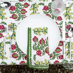 Pomegranate Inc Pom Bells Basil & Magenta Napkin