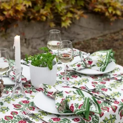 Pomegranate Inc Pom Bells Basil & Magenta Napkin