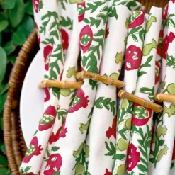 Pomegranate Inc Pom Bells Basil & Magenta Napkin