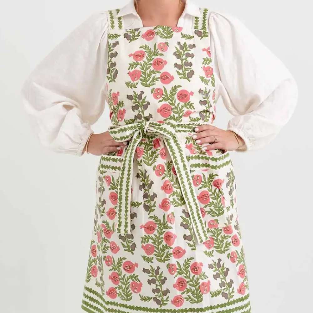 Pomegranate Inc Pom Bells Fern & Poppy Apron Sale