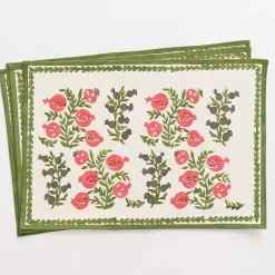 Pomegranate Inc Pom Bells Fern & Poppy Placemat | Set of 4 Hot