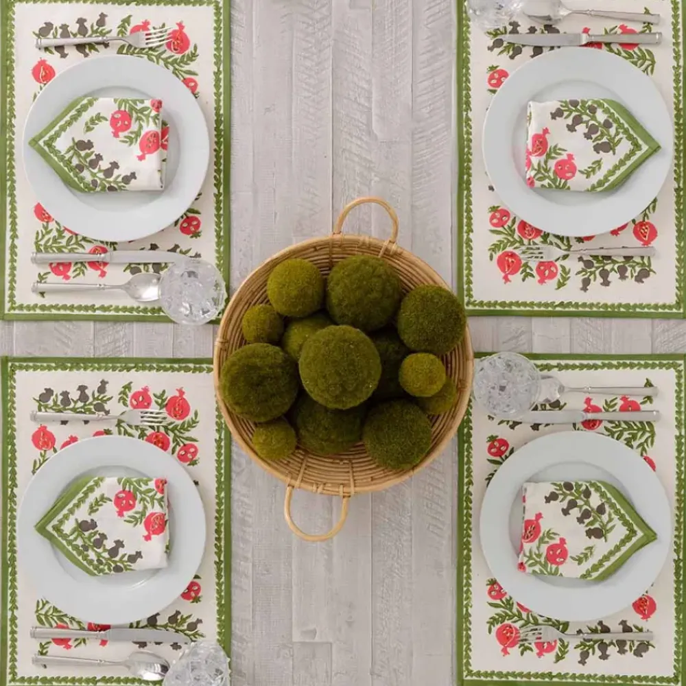 Pomegranate Inc Pom Bells Fern & Poppy Placemat | Set of 4 Hot