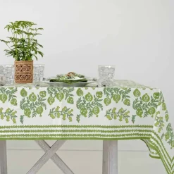 Pomegranate Inc Pom Bells Green Tablecloth Outlet