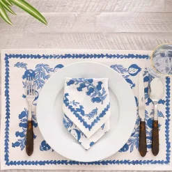 Pomegranate Inc Pom Bells Wedgewood Napkin | Set of 4 Outlet