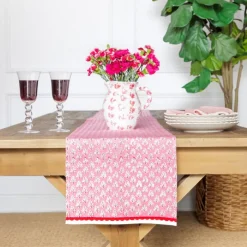 Pomegranate Inc Pom Buti Pink Table Runner Hot