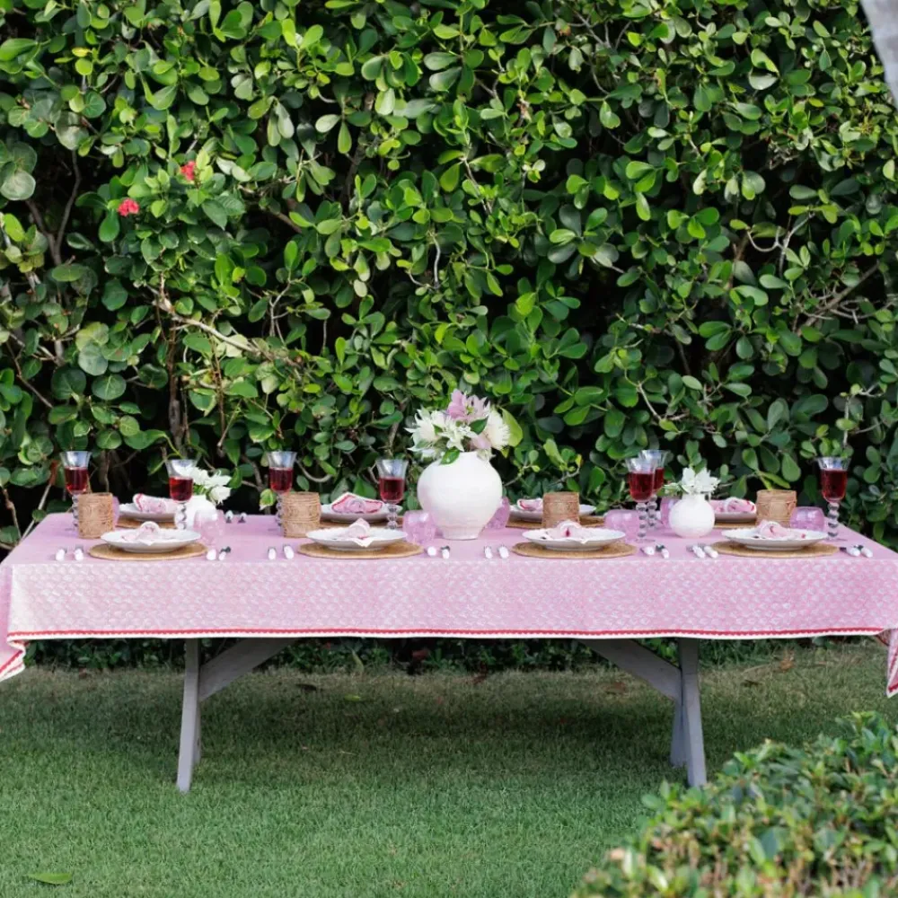 Pomegranate Inc Pom Buti Pink Tablecloth New
