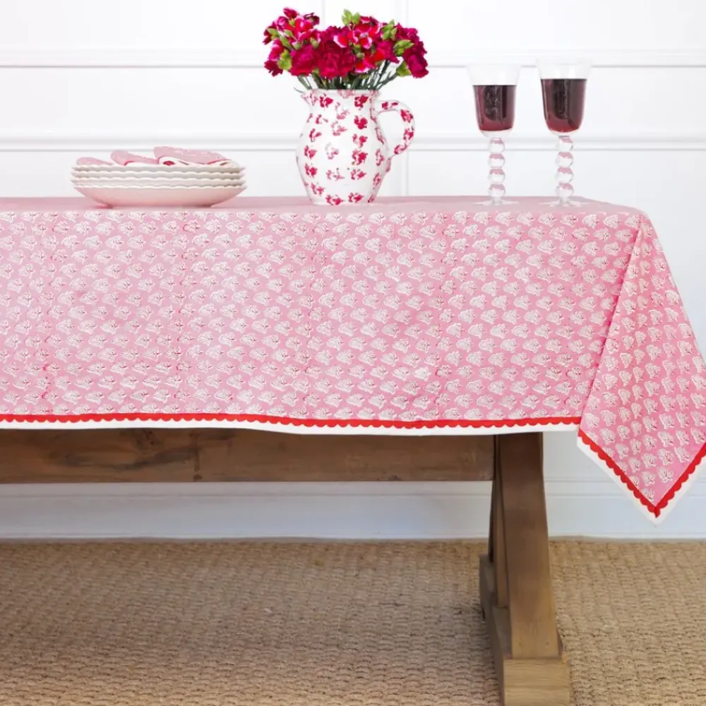 Pomegranate Inc Pom Buti Pink Tablecloth New