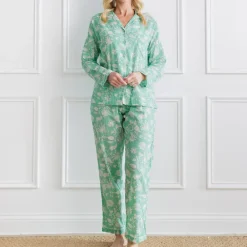 Pomegranate Inc Pomegranate | Morning Meadow Green Pajama Set Hot