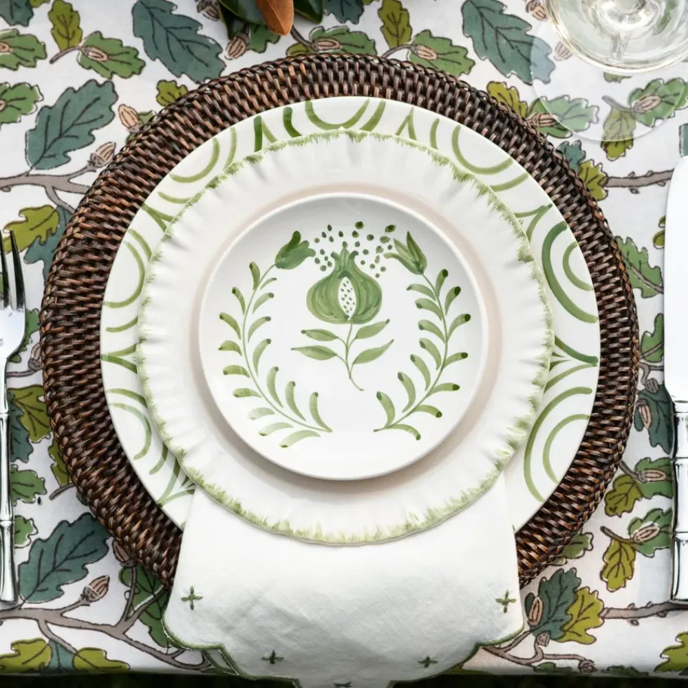 Pomegranate Inc Pomegranate Crest Green Appetizer Plate | Set of 4 Hot