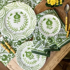 Pomegranate Inc Pomegranate Crest Green Dinner Plate | Set of 2 Discount