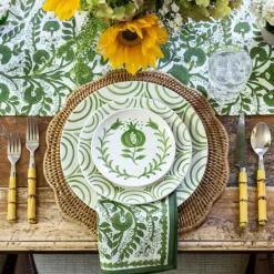 Pomegranate Inc Pomegranate Crest Green Dinner Plate | Set of 2 Discount