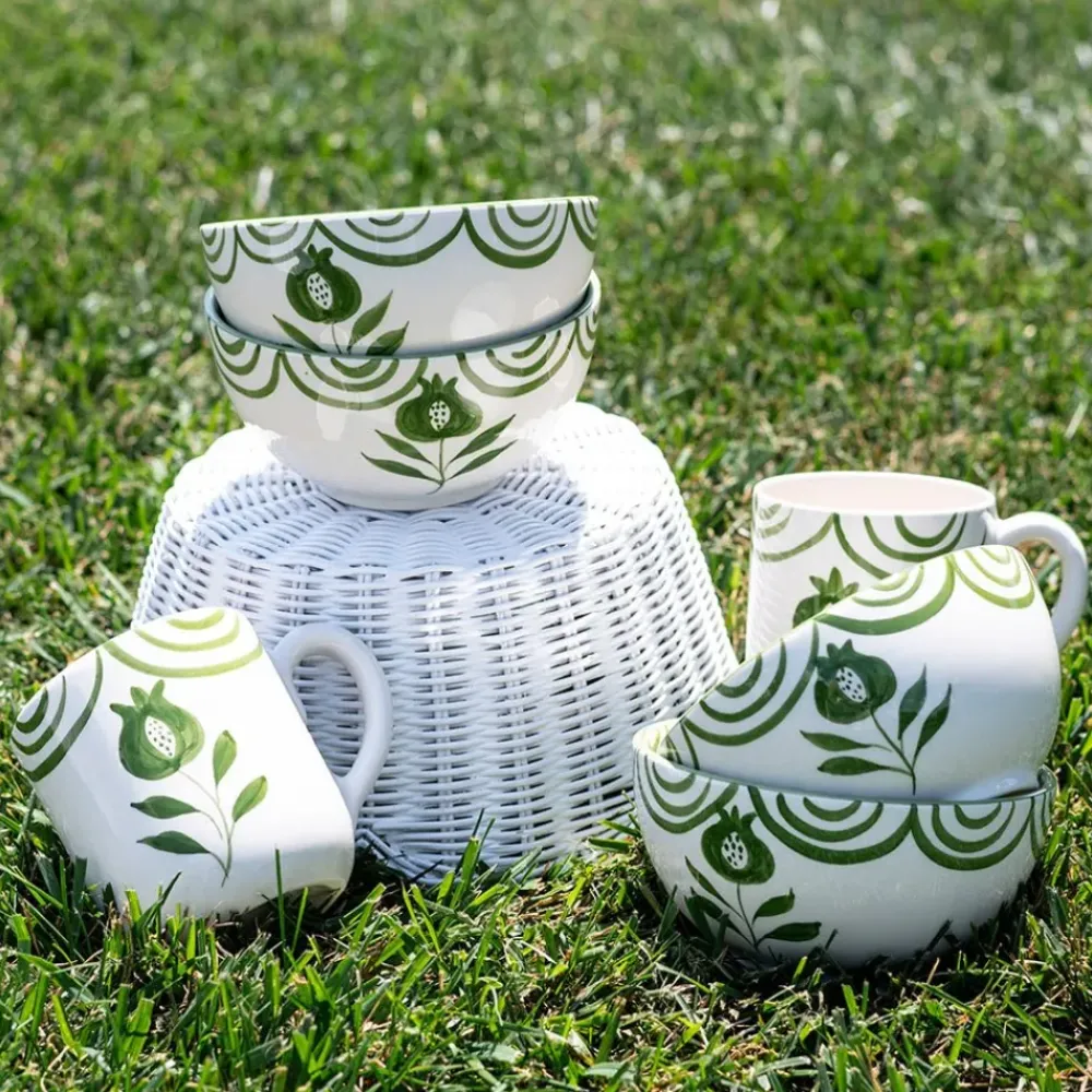 Pomegranate Inc Pomegranate Crest Green Mug | Set of 2