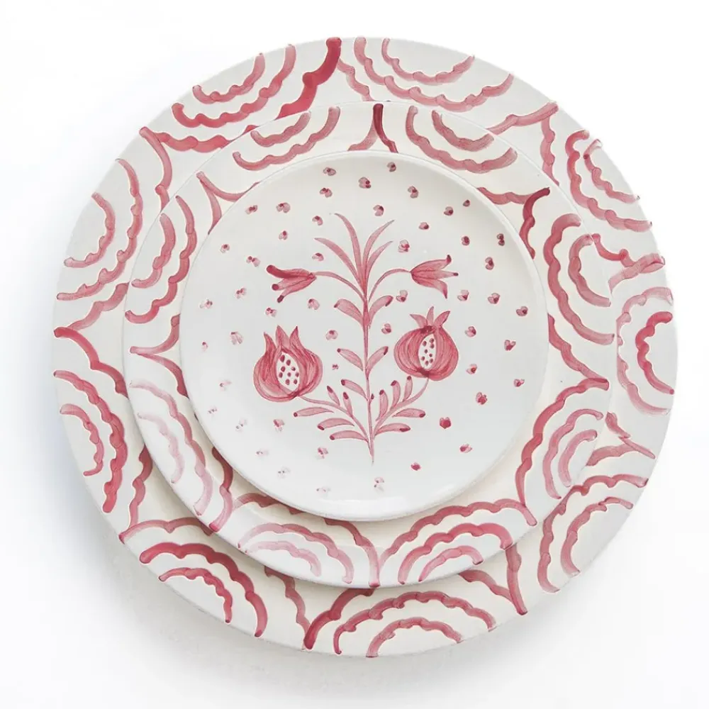 Pomegranate Inc Pomegranate Duet Rose Appetizer Plate | Set of 4 Sale