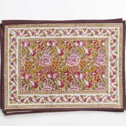 Pomegranate Inc Pomegranate Garden Plum & Ochre Placemat | Set of 4 Hot