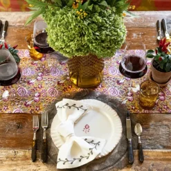 Pomegranate Inc Pomegranate Garden Plum & Ochre Table Runner