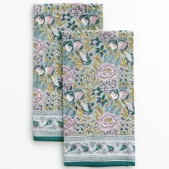 Pomegranate Inc Pomegranate Garden Teal & Lilac Tea Towels Sale