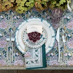 Pomegranate Inc Pomegranate Garden Teal & Lilac Napkin | Set of 4 Sale