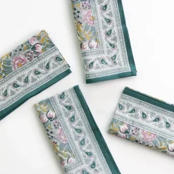 Pomegranate Inc Pomegranate Garden Teal & Lilac Napkin | Set of 4 Sale