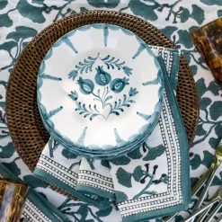 Pomegranate Inc Pomegranate Trio Vine Teal Salad Plate | Set of 2 Best