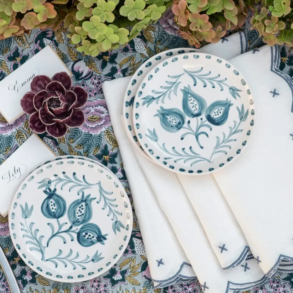 Pomegranate Inc Pomegranate Trio Vine Teal Appetizer Plate | Set of 4 Clearance