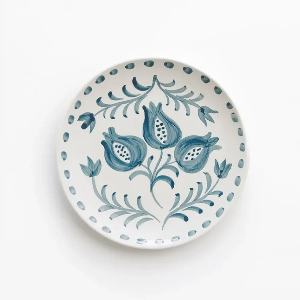 Pomegranate Inc Pomegranate Trio Vine Teal Appetizer Plate | Set of 4 Clearance