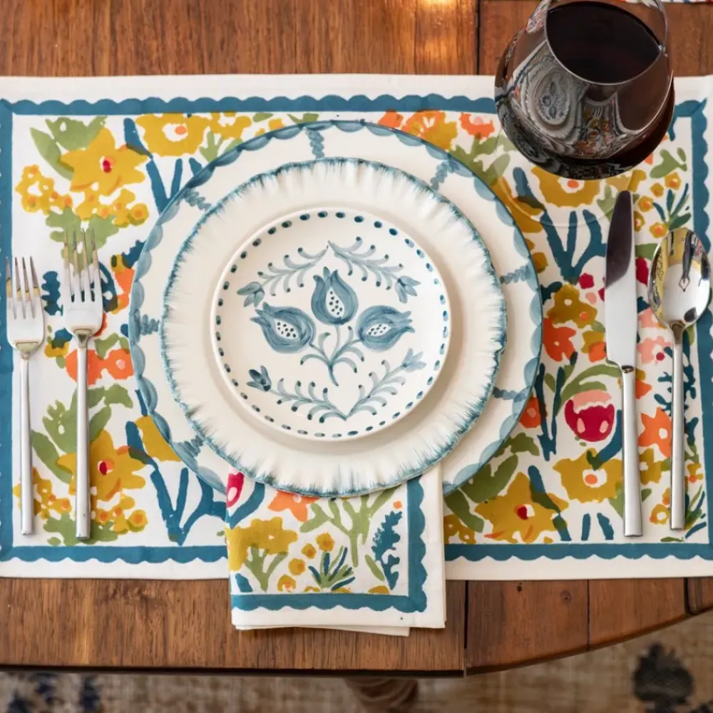 Pomegranate Inc Pomegranate Trio Vine Teal Appetizer Plate | Set of 4 Clearance