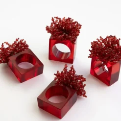 Pomegranate Inc Red Acrylic Beaded Napkin Ring | Set of 4 Outlet