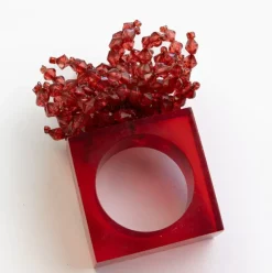 Pomegranate Inc Red Acrylic Beaded Napkin Ring | Set of 4 Outlet