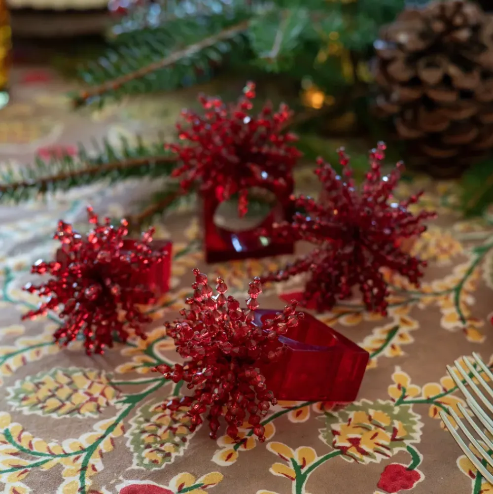 Pomegranate Inc Red Acrylic Beaded Napkin Ring | Set of 4 Outlet