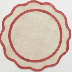 Pomegranate Inc Red Scalloped Edge Woven Placemats | Set 4 Clearance