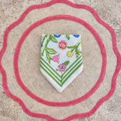 Pomegranate Inc Red Scalloped Edge Woven Placemats | Set 4 Clearance