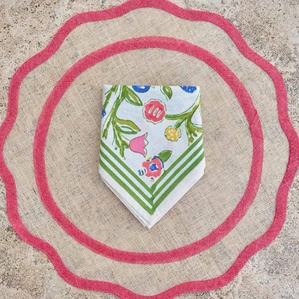 Pomegranate Inc Red Scalloped Edge Woven Placemats | Set 4 Clearance