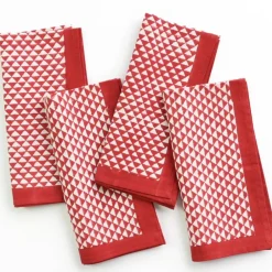 Pomegranate Inc Red Triangle Napkin | Set of 4 Online