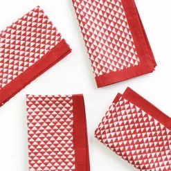 Pomegranate Inc Red Triangle Napkin | Set of 4 Online