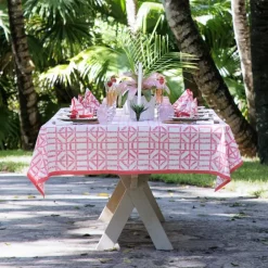 Pomegranate Inc Rose Bamboo Tablecloth New