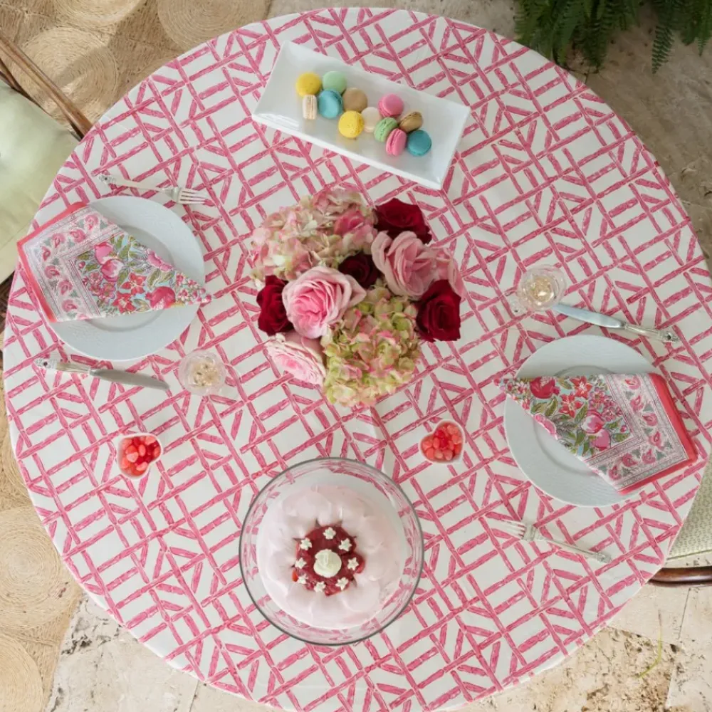 Pomegranate Inc Rose Bamboo Tablecloth New