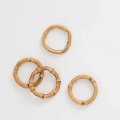 Pomegranate Inc Round Bamboo Napkin Ring | Set of 4 Clearance