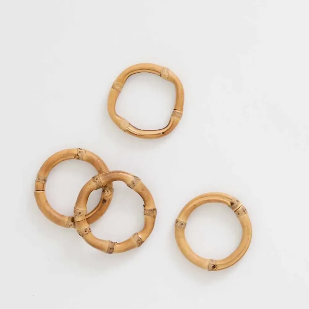 Pomegranate Inc Round Bamboo Napkin Ring | Set of 4 Clearance
