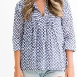 Pomegranate Inc Royal Clover Pintuck Blouse Clearance